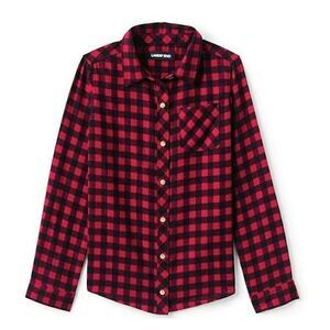 Girls Lands' End Plaid Red Flannel Shirt - XL/ 16 Plus